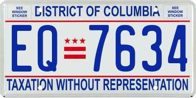 DC license plate EQ7634