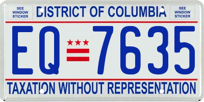 DC license plate EQ7635