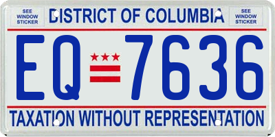 DC license plate EQ7636