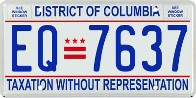 DC license plate EQ7637