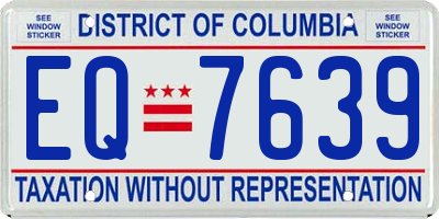 DC license plate EQ7639