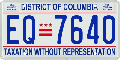 DC license plate EQ7640