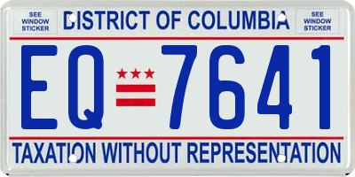 DC license plate EQ7641