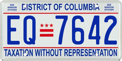 DC license plate EQ7642