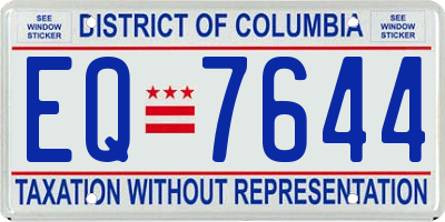 DC license plate EQ7644