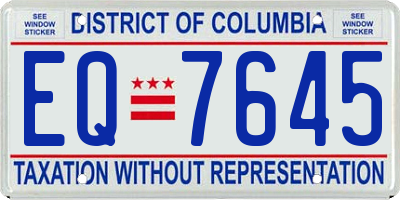 DC license plate EQ7645