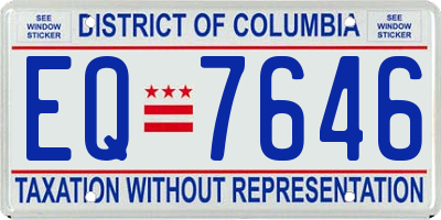 DC license plate EQ7646