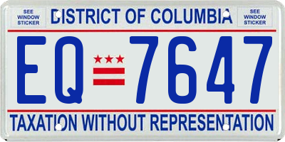 DC license plate EQ7647