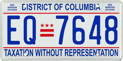 DC license plate EQ7648