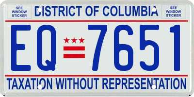 DC license plate EQ7651