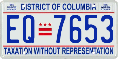 DC license plate EQ7653