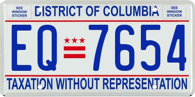 DC license plate EQ7654