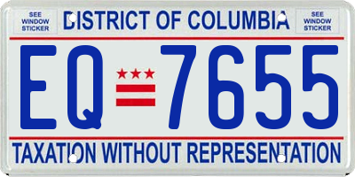 DC license plate EQ7655