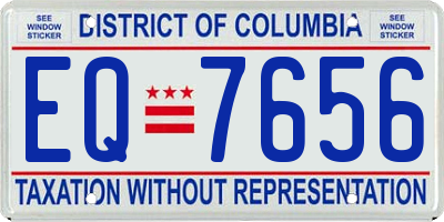 DC license plate EQ7656
