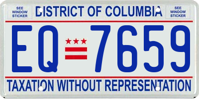 DC license plate EQ7659
