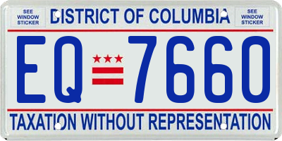 DC license plate EQ7660