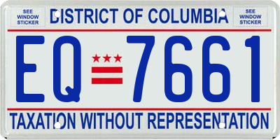 DC license plate EQ7661