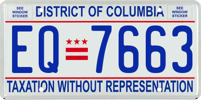 DC license plate EQ7663