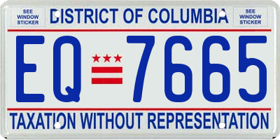 DC license plate EQ7665