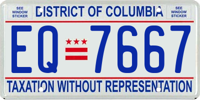 DC license plate EQ7667