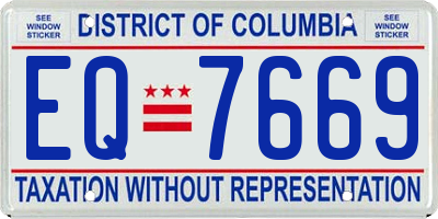 DC license plate EQ7669