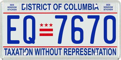 DC license plate EQ7670