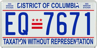DC license plate EQ7671