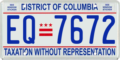 DC license plate EQ7672