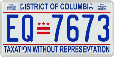 DC license plate EQ7673