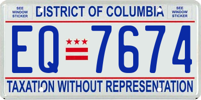 DC license plate EQ7674