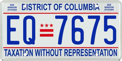 DC license plate EQ7675