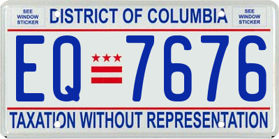DC license plate EQ7676