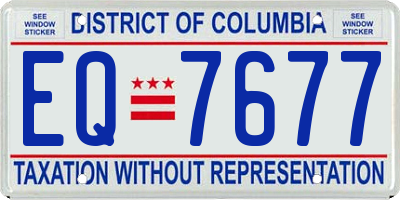 DC license plate EQ7677
