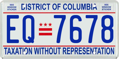 DC license plate EQ7678
