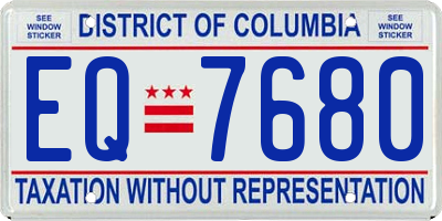 DC license plate EQ7680