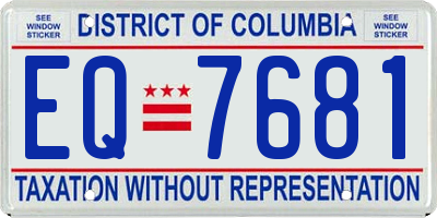 DC license plate EQ7681
