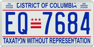DC license plate EQ7684