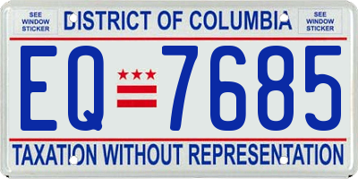 DC license plate EQ7685