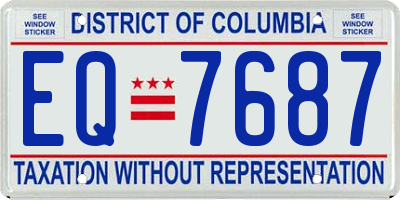 DC license plate EQ7687