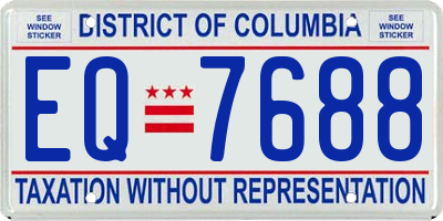DC license plate EQ7688