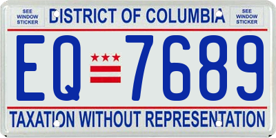 DC license plate EQ7689