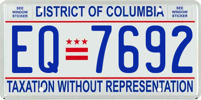 DC license plate EQ7692