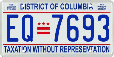 DC license plate EQ7693
