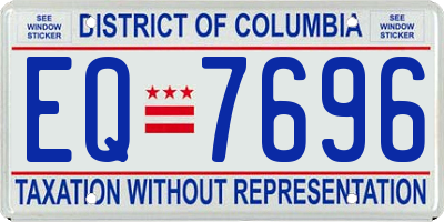 DC license plate EQ7696