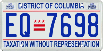 DC license plate EQ7698