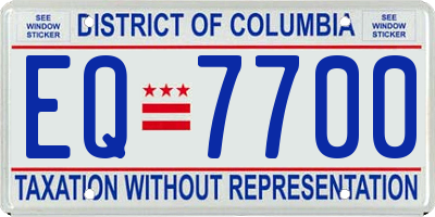 DC license plate EQ7700