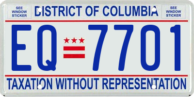 DC license plate EQ7701