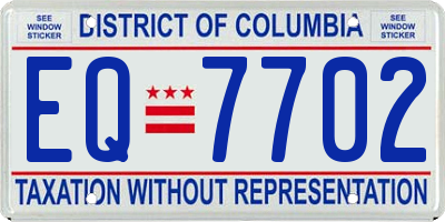 DC license plate EQ7702