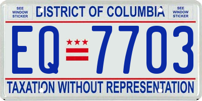 DC license plate EQ7703