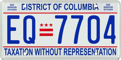 DC license plate EQ7704